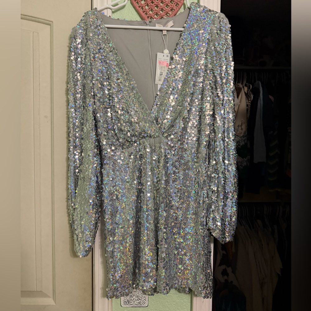 Wayf Elegant Silver Dress